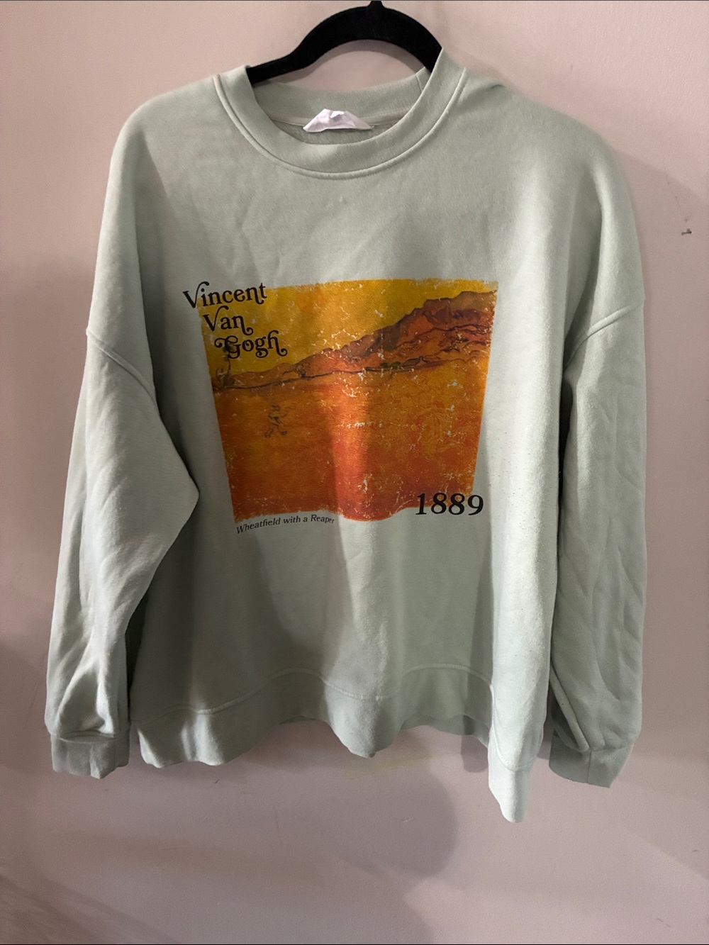 Primary Mint Green Van Gogh Print Crewneck Sweatshirt